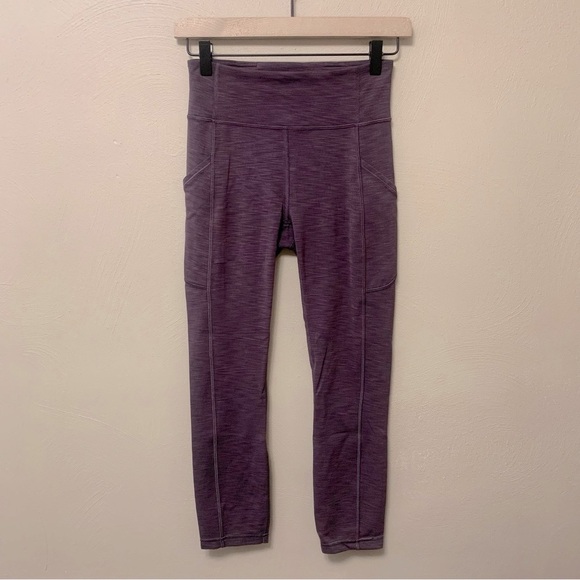 Lululemon Invigorate High-Rise Crop 23" in Heathered Black Currant Purple Size 4 - Picture 12 of 14